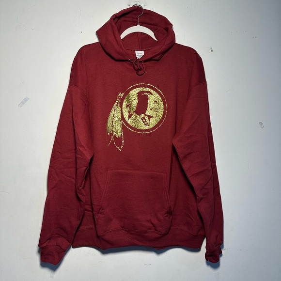 Hanes sweatshirt‎ Burgundy Gold hail RedSkins Washington Football Hoodie L NIB - Picture 13 of 14